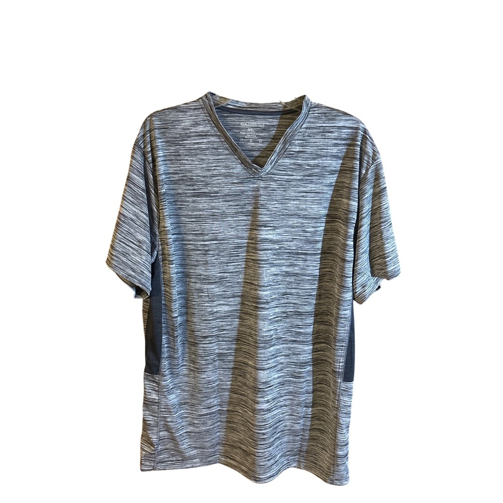 Real Essentials Mens 5-Pack V-Neck Active T-Shirts XXL Heathered Space Dye Multi - Picture 7 of 8